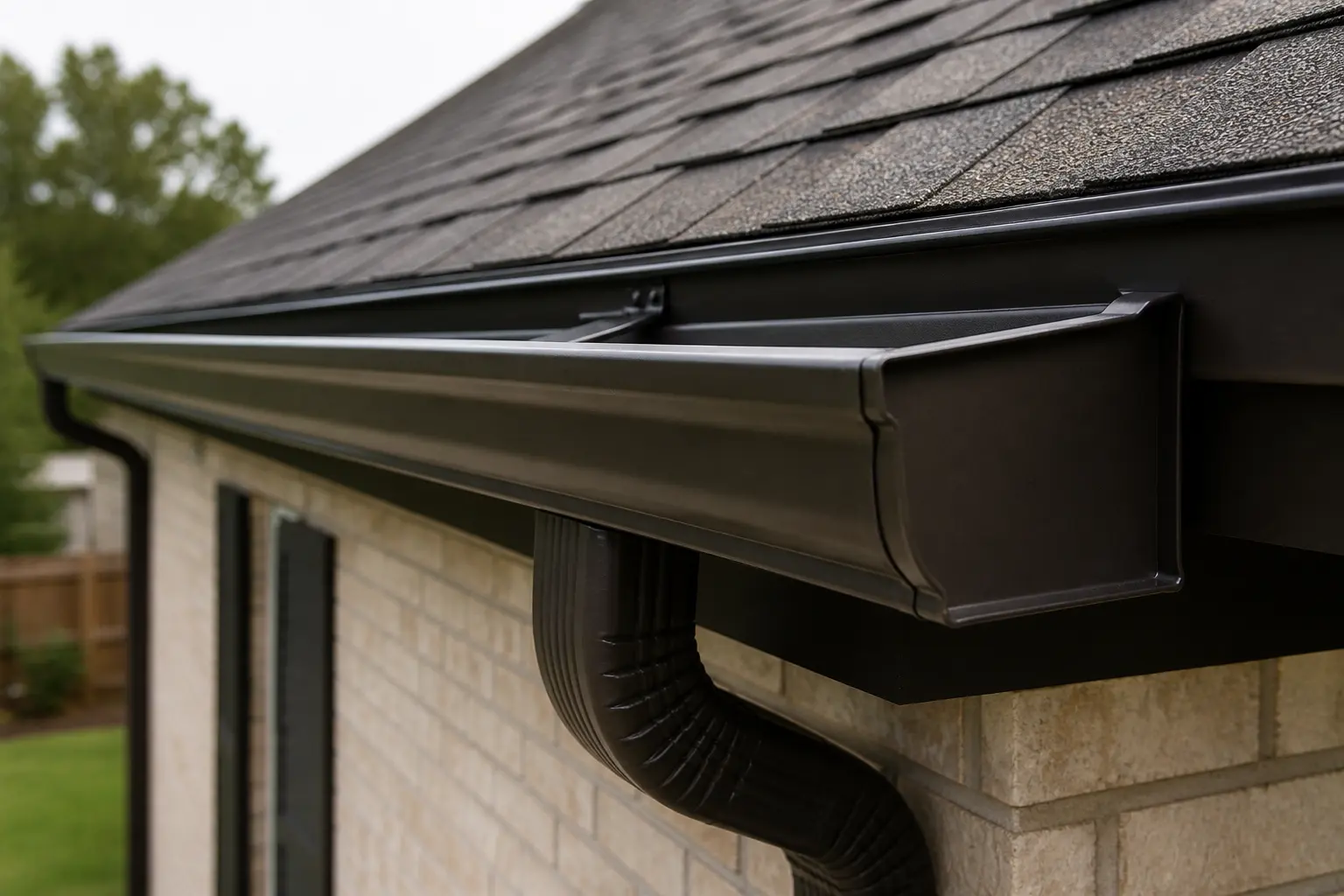 Seamless gutter system installed on home in Groves TX